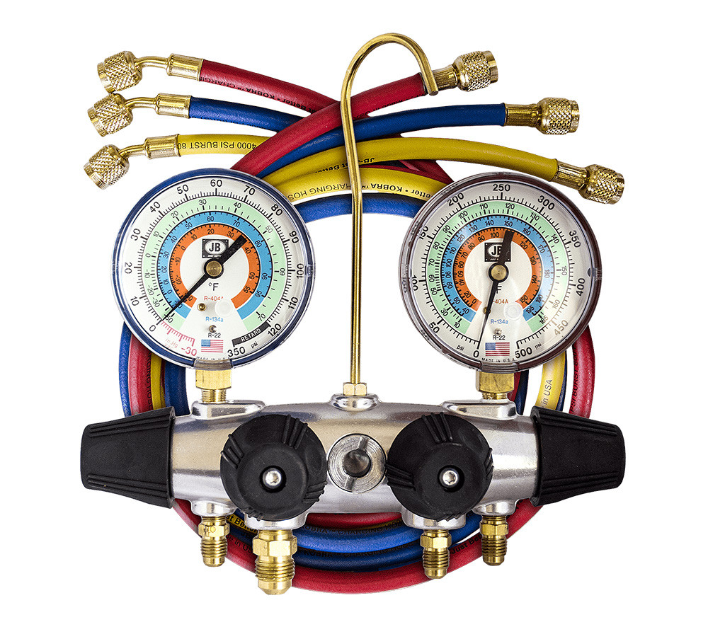 JB 25133 ZEPPELIN 4-Valve Forged Aluminum Manifold for R22, R134a