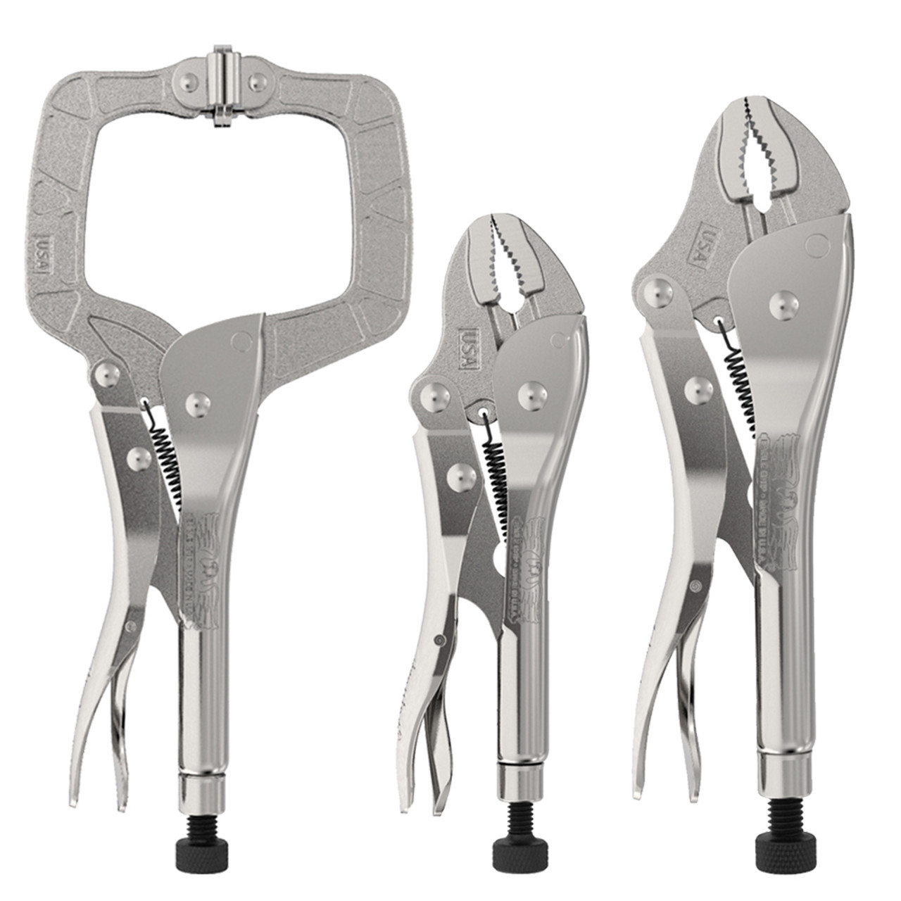 Malco Eagle Grip Locking Plier Combo Pack - 7 and 10 Curved Jaw plus 11  C-Clamp
