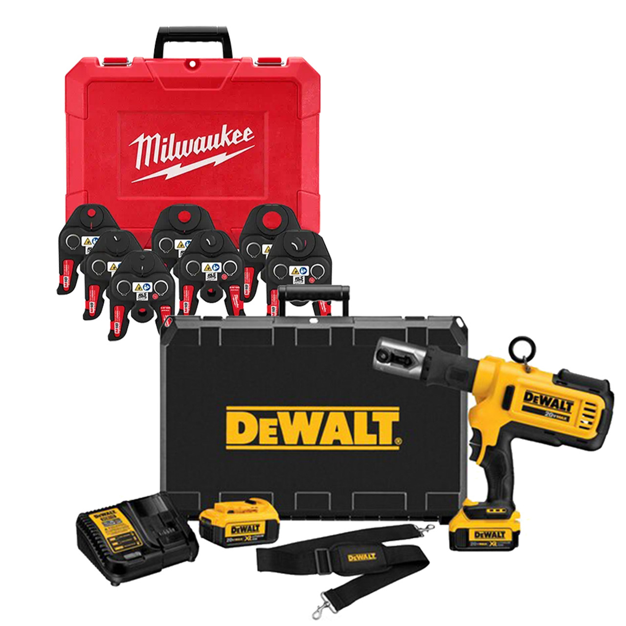 DeWalt 20V MAX Refrigerant Pipe Press Tool Kit with Milwaukee 32KN