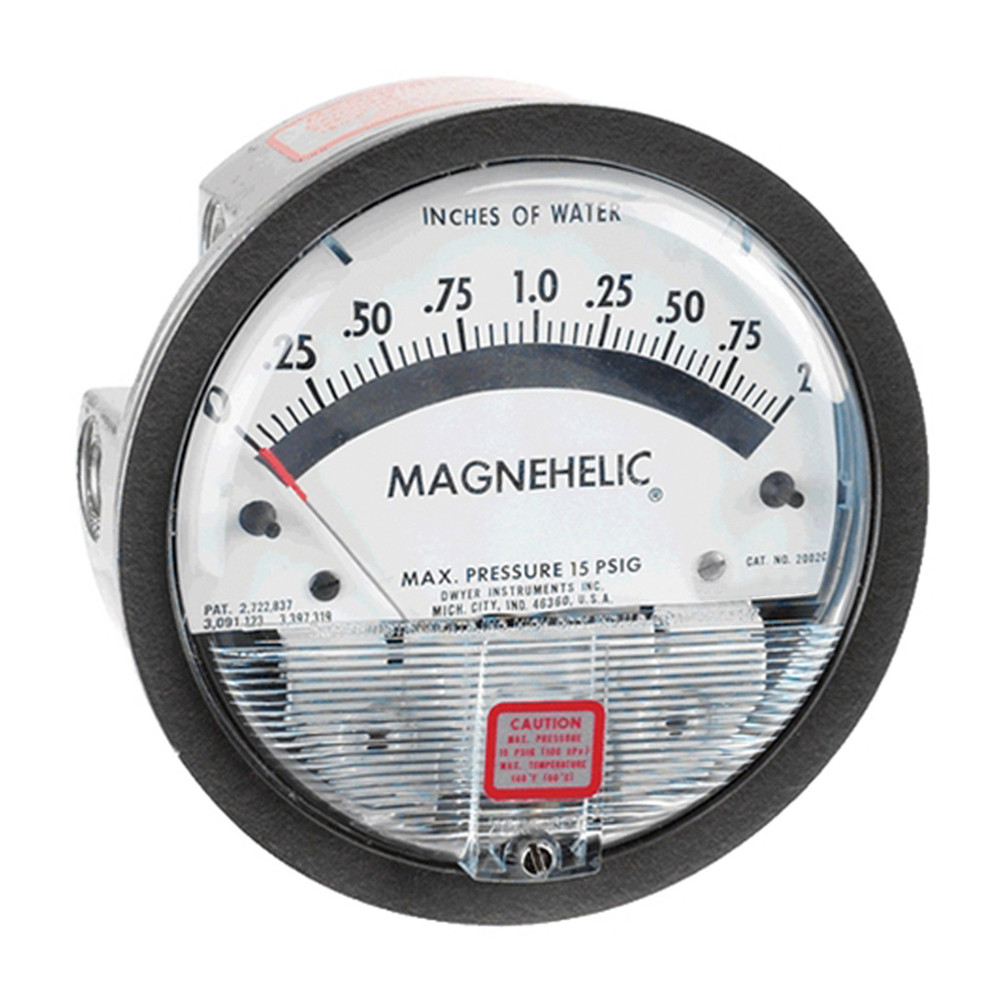 Dwyer社　MAGNEHELIC　差圧計　BOX型　工業系　インダストリアル Dwyer 2002 Magnehelic® Differential Pressure Gauge 0–2