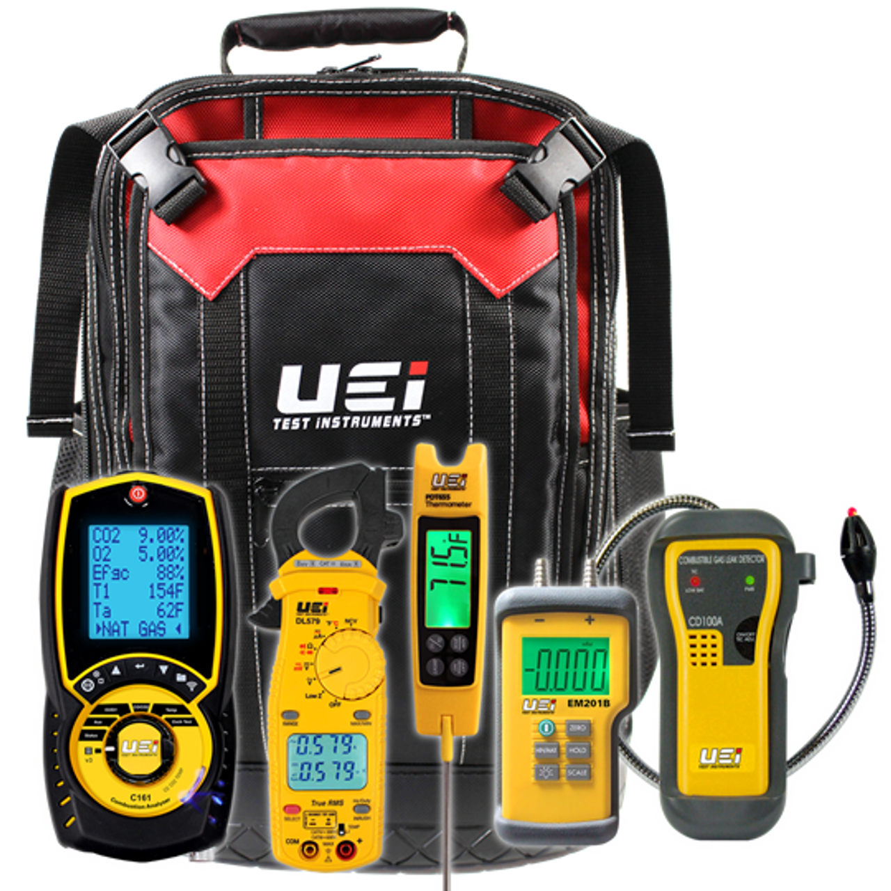 UEi KANE 522KIT Oil Burner & Boiler Install Kit with C161 Combustion  Analyzer, Clamp Meter, Manometer, Leak Detector, Thermometer, and Smoke  Test Kit