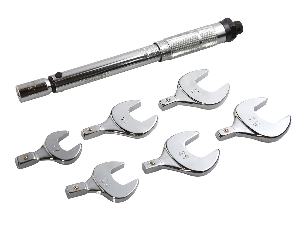 Pro-Set TLTWSM Metric Multi-Head Torque Wrench Set 17 22 24 26 27 29mm Jaw  Sizes