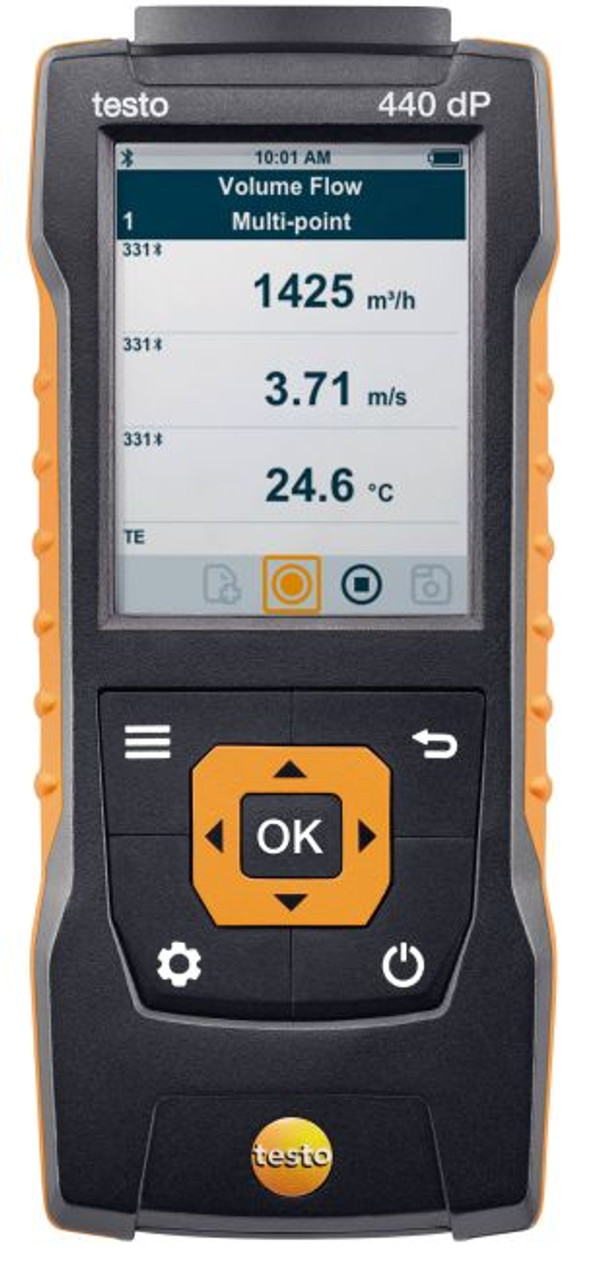 Testo 440 dP Air Velocity and IAQ Measuring Instrument with Differential  Pressure Sensor