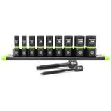 GripEdge XAM9S 9-PC 1/4" Metric RPT Socket Extractor Set