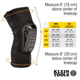 Klein Tools 60629 Tough-Flex Knee Pad Sleeve M/L Size Chart