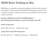 HERS Rater Training in May