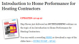 Introduction to Home Performance for Heating Contractors