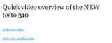 Quick video overview of the NEW testo 310