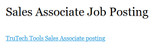 Sales Associate Job Posting