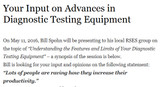 Your Input on Advances in Diagnostic Testing Equipment