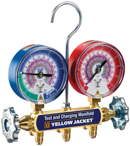 Yellow Jacket 42006 Series 41 Manifold With 3-1/8" Gauge, Psi, R-22/134A/404A - Online