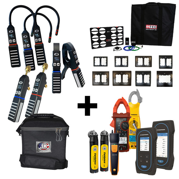 Testo Build Your Own measureQuick Kit comes with Climate Class Smart Probes, add on options to create your own kit! Options include Redfish electrical clamp meter, Sauermann Combustion Analyzers, and TEC Digital TruFlow Grid