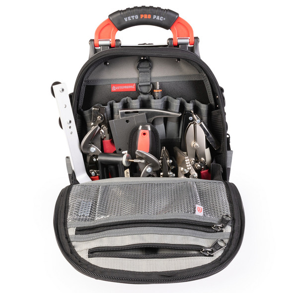 Malco HVAC Pro Install Tool Kit with Veto TECH PAC Backpack front view open