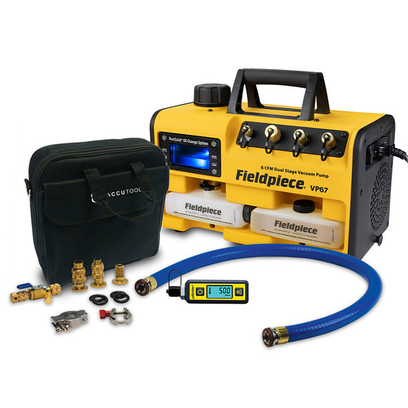 TruTech Tools Rapid Evacuation Kit with VP67 Vacuum Pump, TruBlu XL Hose Kit, and BluVac+ Micro