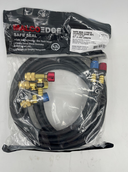 USED MalcoEdge SS6014516 Safe Seal Hose Set, 1/4" x 5/16" Ends, 60" Length