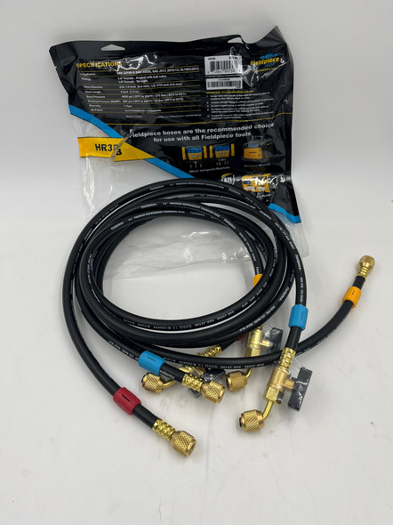 USED Fieldpiece HR3B 1/4" Ball Valve Refrigerant Charging Hoses