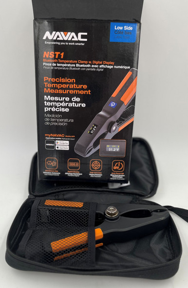 USED-NAVAC NST1 Wireless Temperature Clamp with Digital Display, Blue/Low Side, Bluetooth