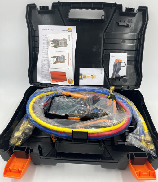 USED-0564550501-0626 USED-Testo 550s Smart Vacuum Kit with Hoses Smart Digital Manifold with Wireless Vacuum and Temperature Probes and Set of 3 Refrigerant Hoses