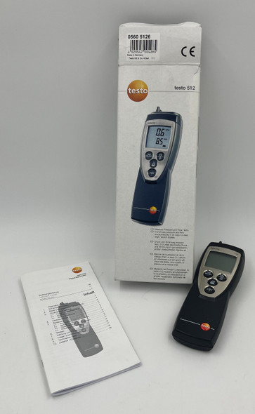 USED testo 512-1 Digital Manometer +/- 1" WC (0 to 200 Pa) FINE pressures