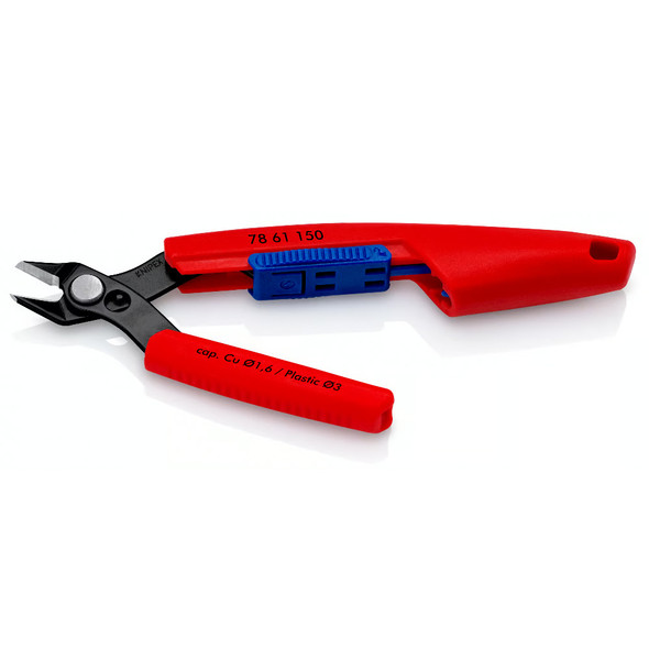 KNIPEX 6" Slim Knips Precision Cutting Pliers, Burnished open main view
