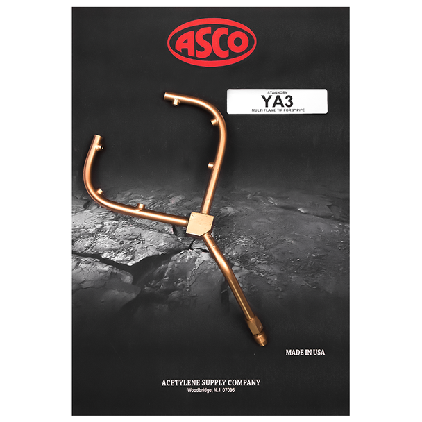 ASCO YA3 3 Inch Fixed Staghorn Low Temp Acetylene Tip