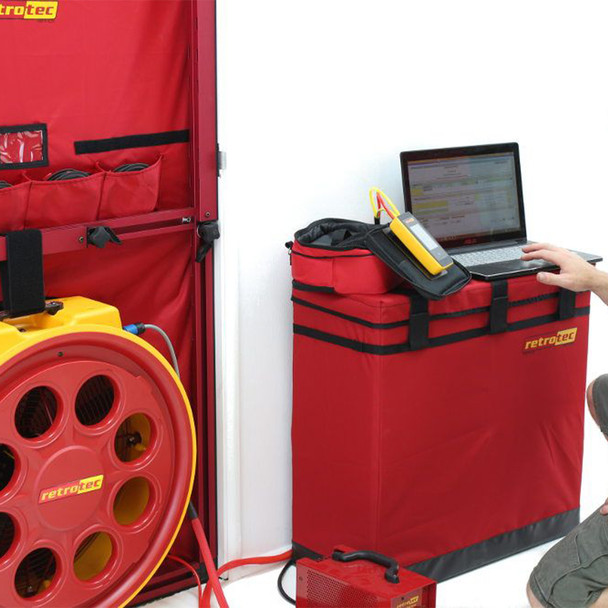 Retrotec US6100X Blower Door System in use
