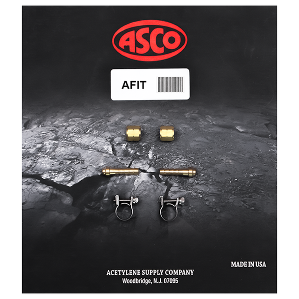 ASCO AFIT Pair of 3/8" L.H. "A" Fittings for Acetylene Hose