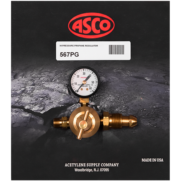 ASCO 567PG High Pressure Propane Regulator w/Pressure Gauge