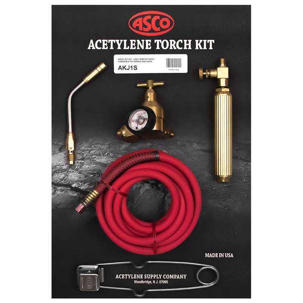 ASCO AKJ1-S-MC ASCO Air Acetylene Torch Kit W.AJ4 Tip, MC Regulator, Striker, And Hose W/Strain Relief