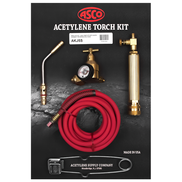 ASCO AKJ5-S JET "T" Quick Connect Acetylene Torch Kit w/Spring End Hose