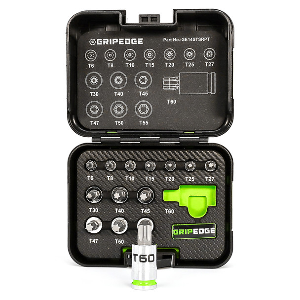 Set D'embouts De Vissage GripEdge Master 62 Pièces - Hex & Star, Avec étui Robuste