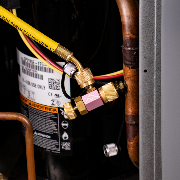 Appion CCT516 Core Control Tool 5/16" Female to 1/4" Male in use