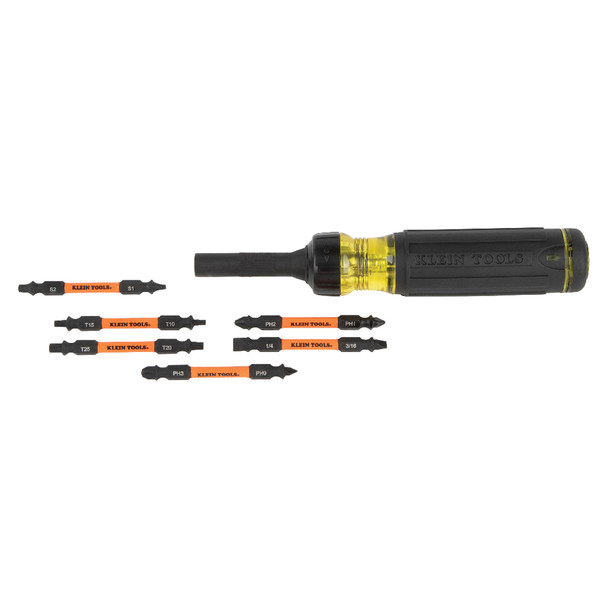 Klein Tools 32313HD 13-in-1 Ratcheting Impact Rated Screwdriver with bits