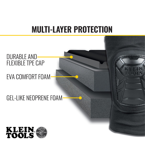 Klein Tools 60630 Tough-Flex Knee Pad Sleeve L/XL Pair cushioning