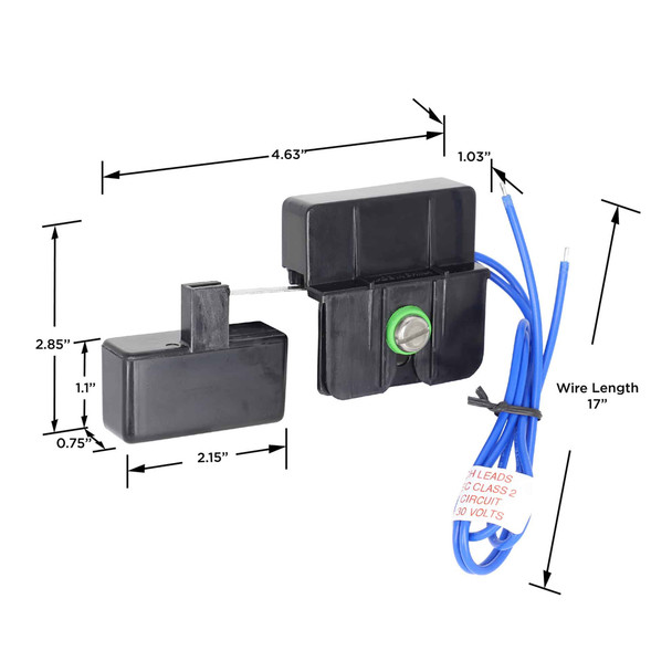 Beckett 1502UR Drain Pan Overflow Safety Switch dimensions