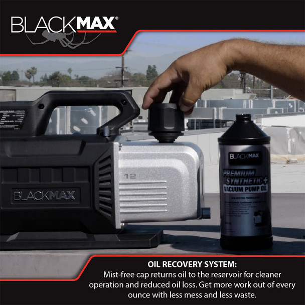 CPS BlackMax VPBM6V 6 CFM Vacuum Pump oil recovery system