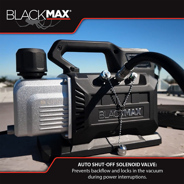 CPS BlackMax VPBM8V 8 CFM Vacuum Pump auto shut-off solenoid valve