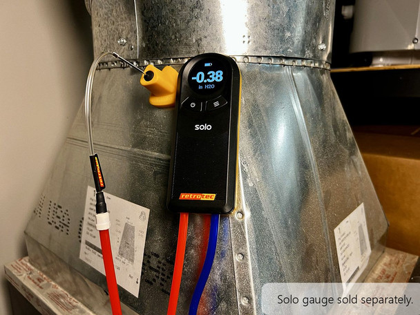 Retrotec MP100 Multi Probe with solo gauge (not included) hanging by magnets