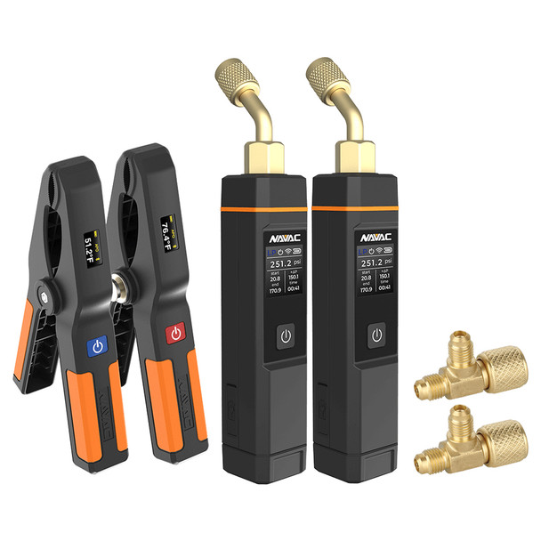 NAVAC SK2TP1 Smart Refrigerant Diagnostic Kit with Temperature and Pressure Probes plus tees