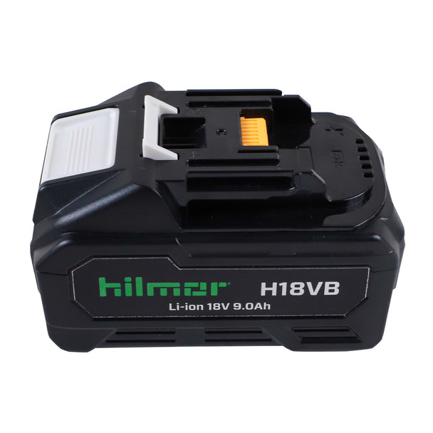 Hilmor H18VB 9Ah Battery side view