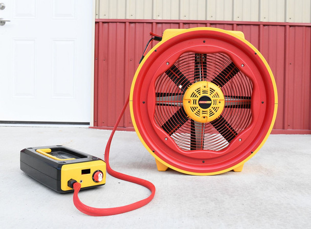 Retrotec US7100 Blower Door System model 7000 fan outside