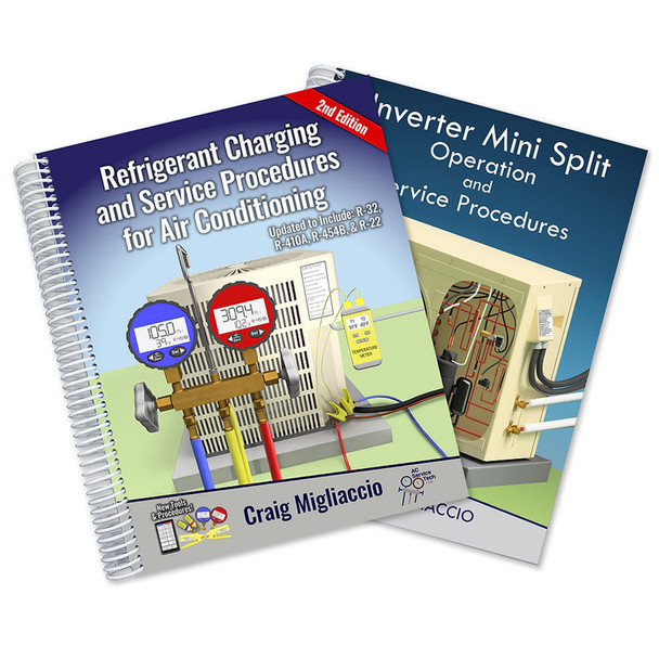 AC Service Tech 2nd Edition Refrigerant Charging Procedures and Inverter Mini Split Operation Paperback Book Combo