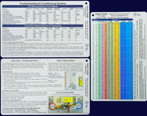 AC Service Tech 2nd Edition Quick Reference Cards laid out front