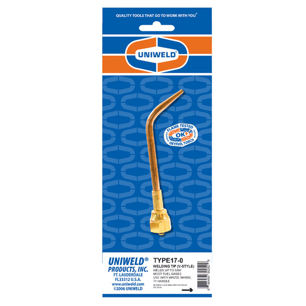Uniweld TYPE17 Brazing and Welding Tip #0 package