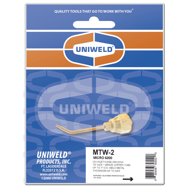 Uniweld MTW2 Micro 6000 Brazing and Welding Tip package