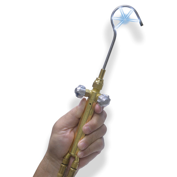 Uniweld MTF5 Cap'n Hook Five Flame Brazing and Heating Tip in hand on handle (not included)