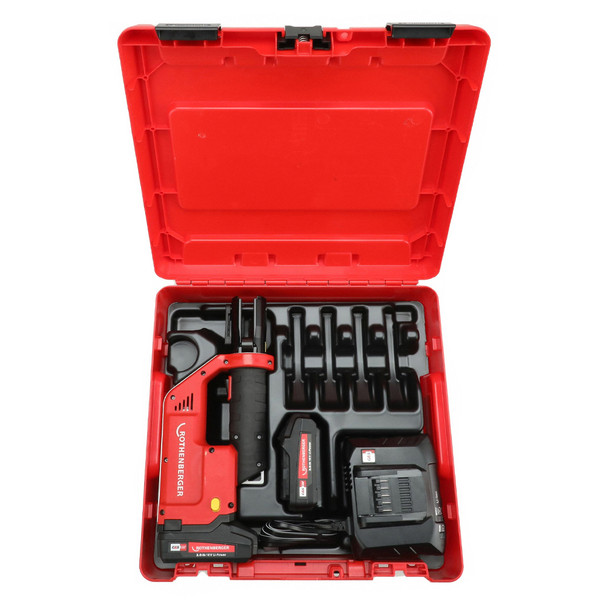 Rothenberger ROMAX Compact Press Tool with (2) 2.0 Ah Batteries and Charger in hard case