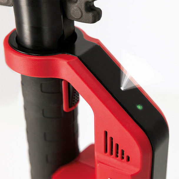 Rothenberger ROMAX Compact III Lightweight Cordless Press Tool closeup of handle with LED light