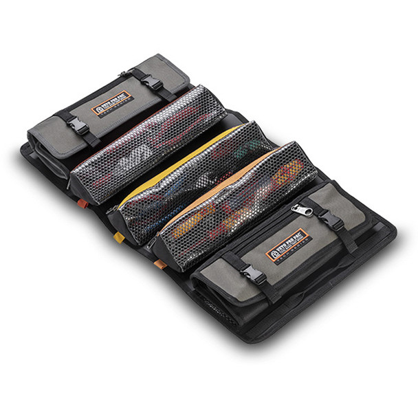 Veto Pro Pac TR-LC Large Modular Tool Roll unrolled with pouches and rolls filled with tools (not included)