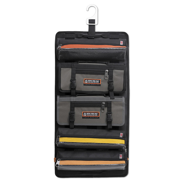 Veto Pro Pac TR-LC Large Modular Tool Roll unrolled with pouches and rolls